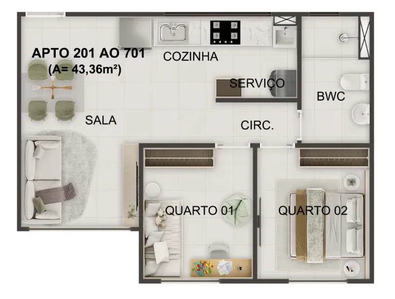 PLANTA 43m²