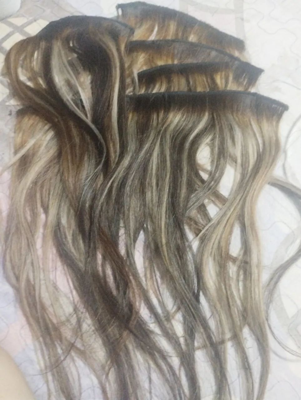 Mega Hair humano loiro com mechas - Foto 3
