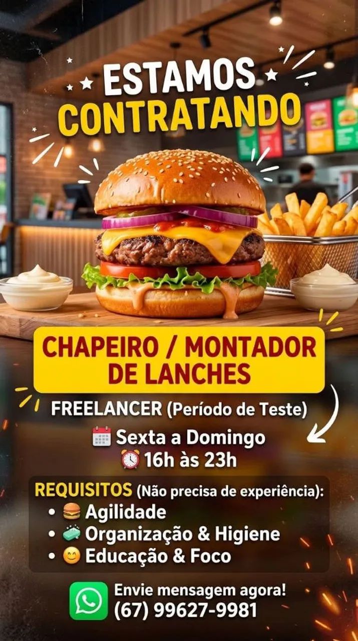 Vaga pra chapeiro 