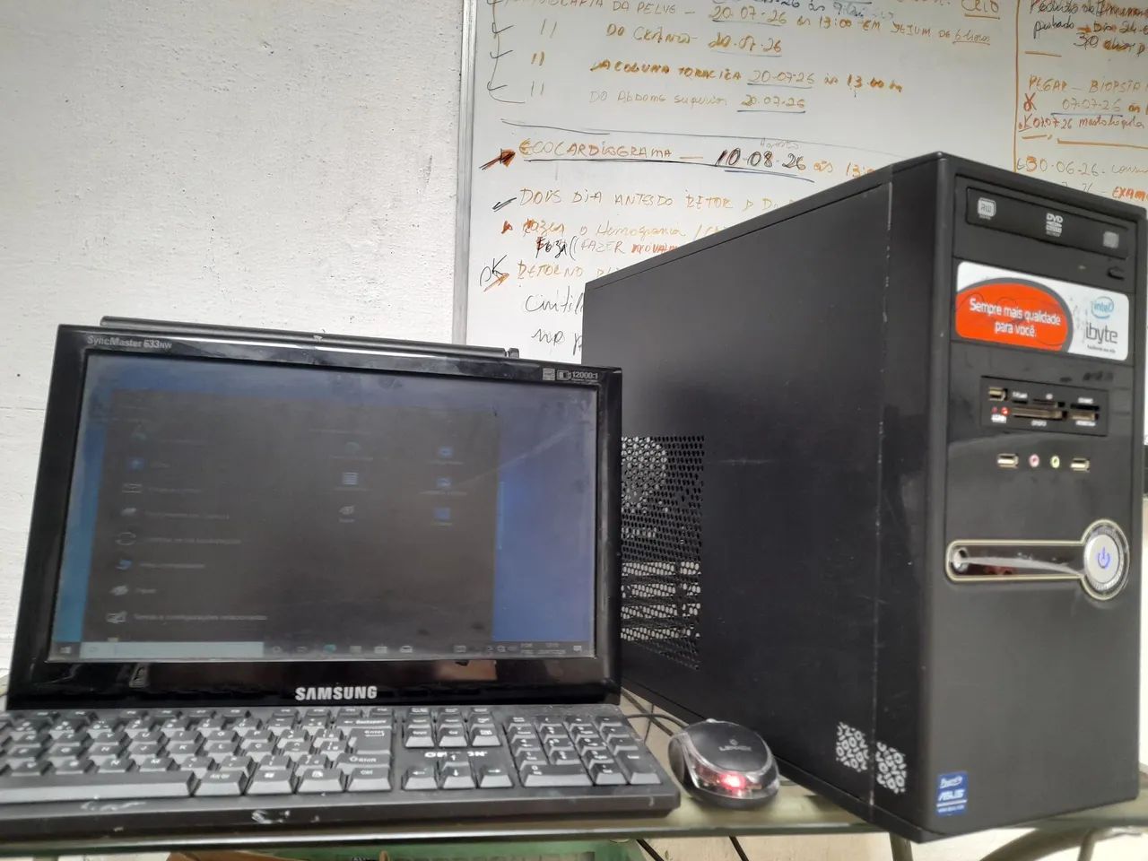 PC i3 COMPLETO CPU + Monitor + teclado mouse Leitor de cartões micro SD 