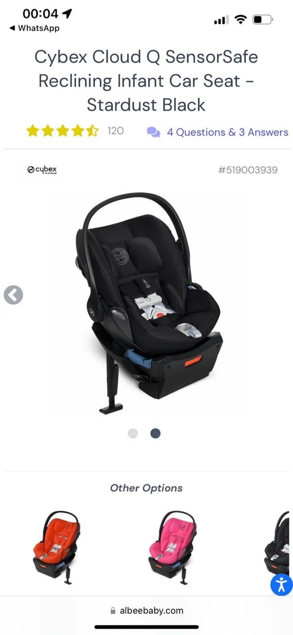 Bebê Conforto Cybex Cloud Q com SensorSafe + base