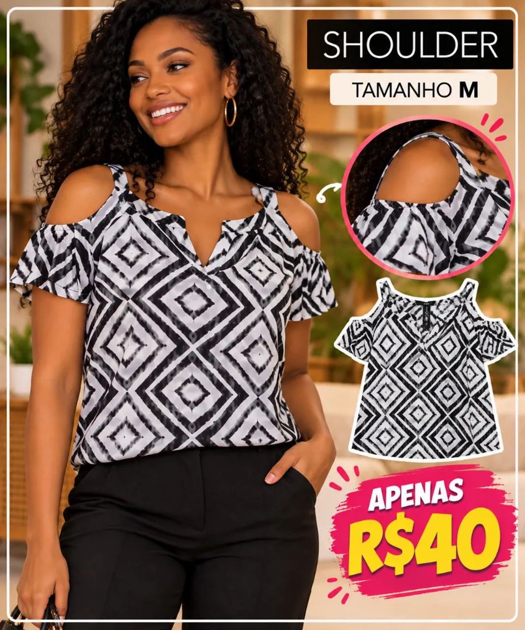 Blusa Shoulder com manga - Foto 4