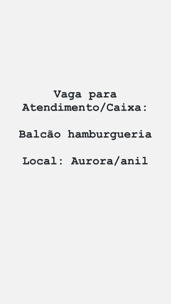 Vaga para atendimento