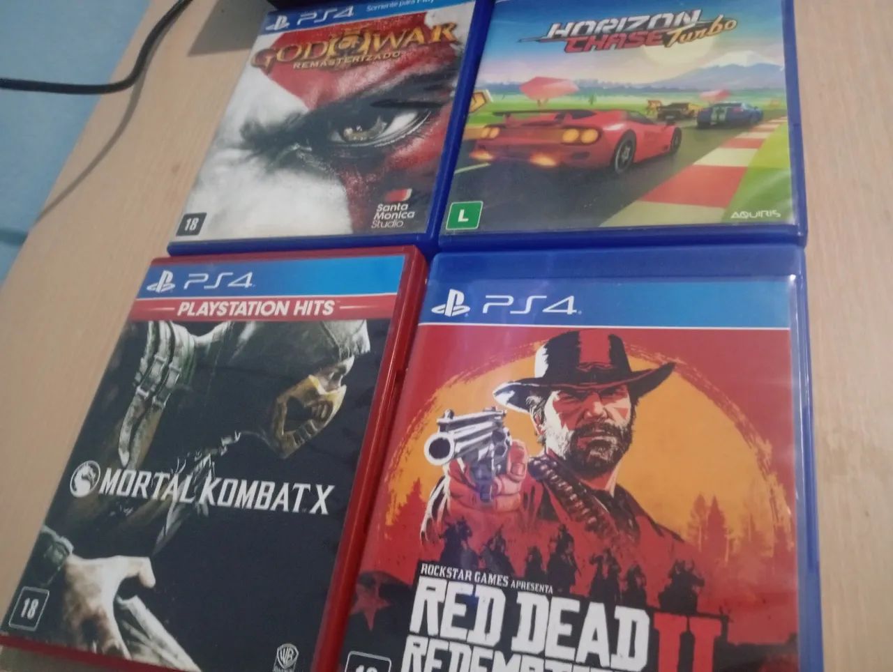 Jogos ps4, red dead 2, mortal Kombat X , god 3 remaster e Horizon
