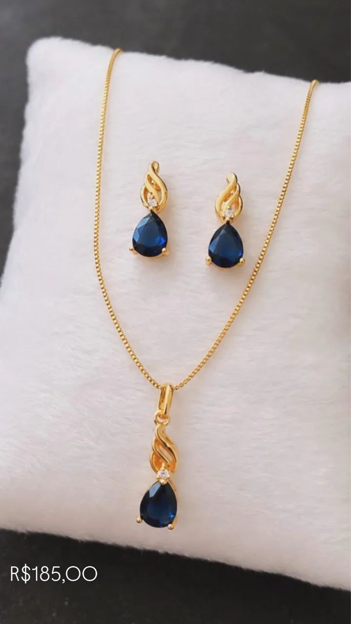 conjunto marinho ouro 18k