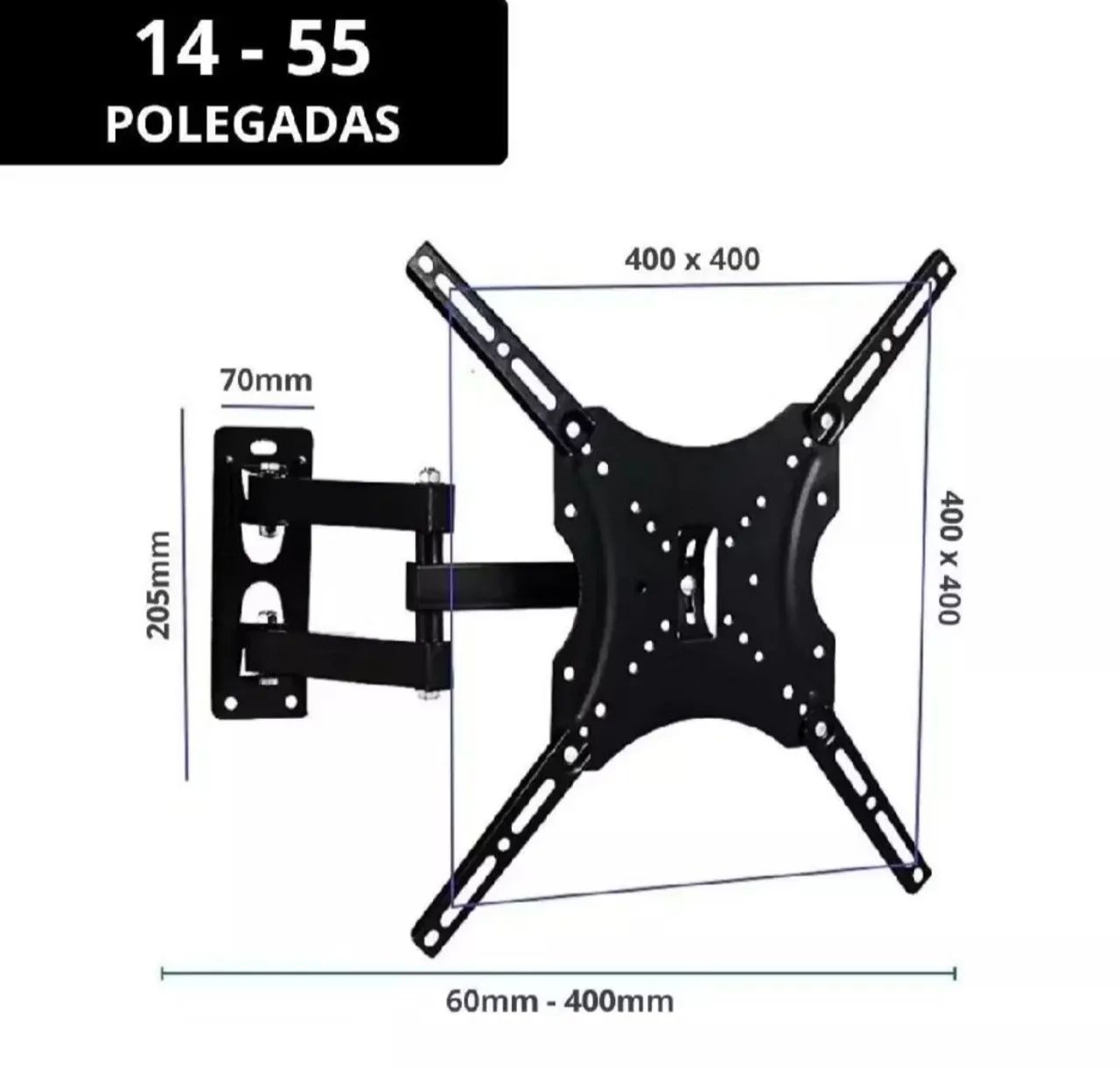 Suporte articulado para TV e monitor de 14 a 55 polegadas - Foto 2