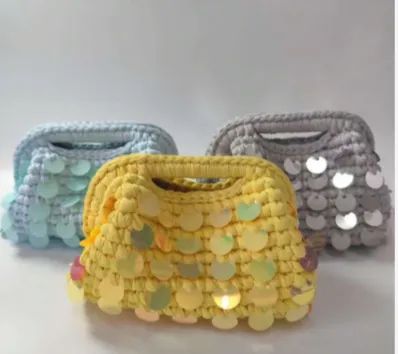 Bolsa de croche com paete
