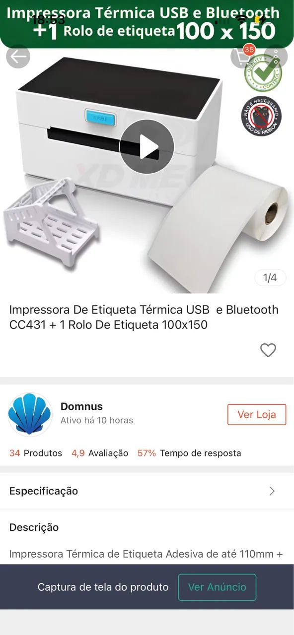 Impressora térmica 