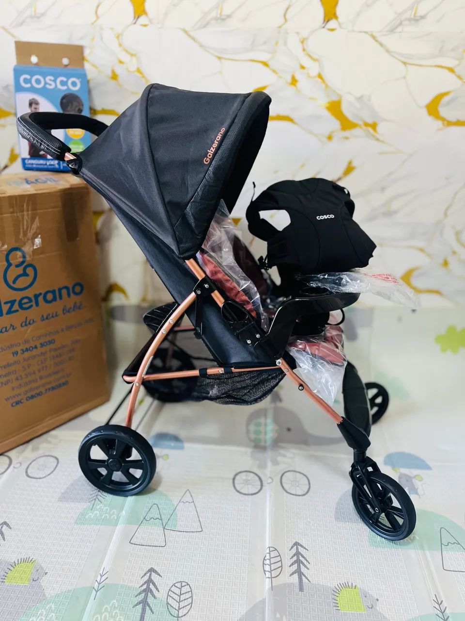 Carrinho de bebê + canguru brinde GALZERANO ROMANO 26 - Foto 3