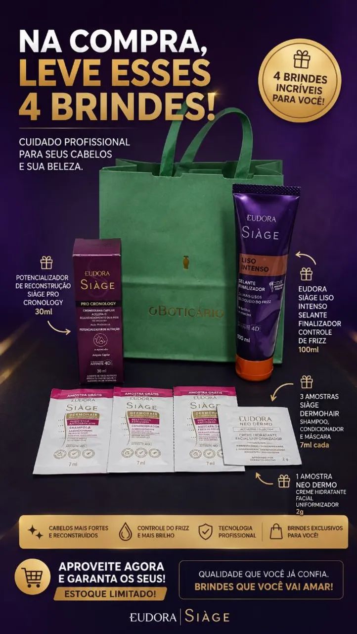 Kit Eudora Siàge Original + 4 Brindes