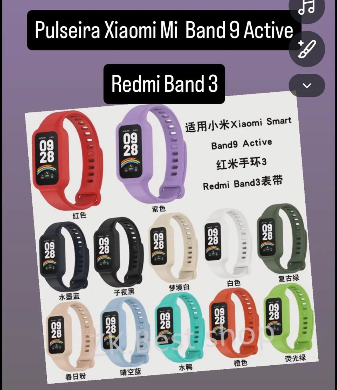 pulseira para Redmi Band 3 Mi Band 9 Active - Foto 2