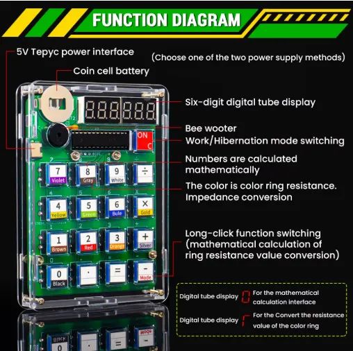 Kit Calculadora Eletrônica DIY para Soldagem | Hobby, Estudo, Curso e Projeto Eletrônico - Foto 2