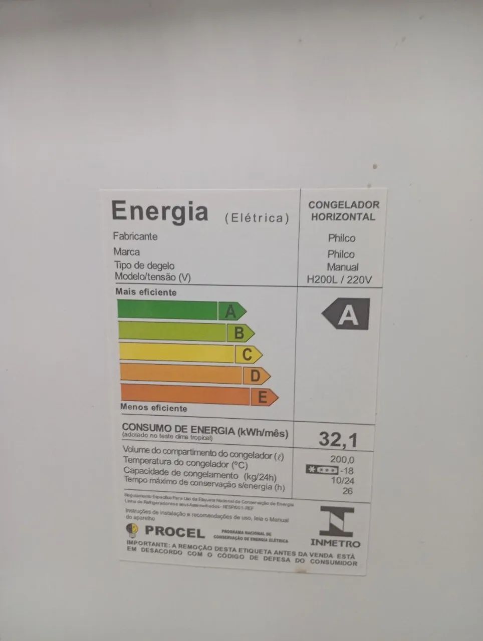Freezer Philco h200L, Não entrego precisa retirar. (Usada