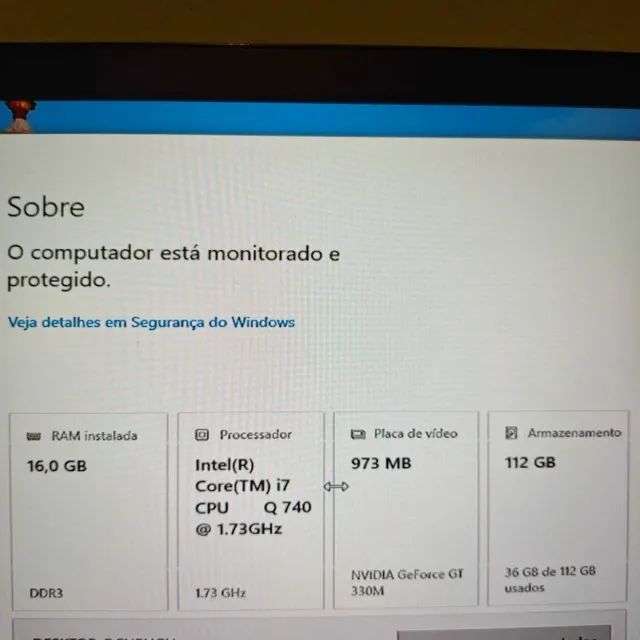 Notebook i7 740 / 16GB / GT 330 - Foto 2