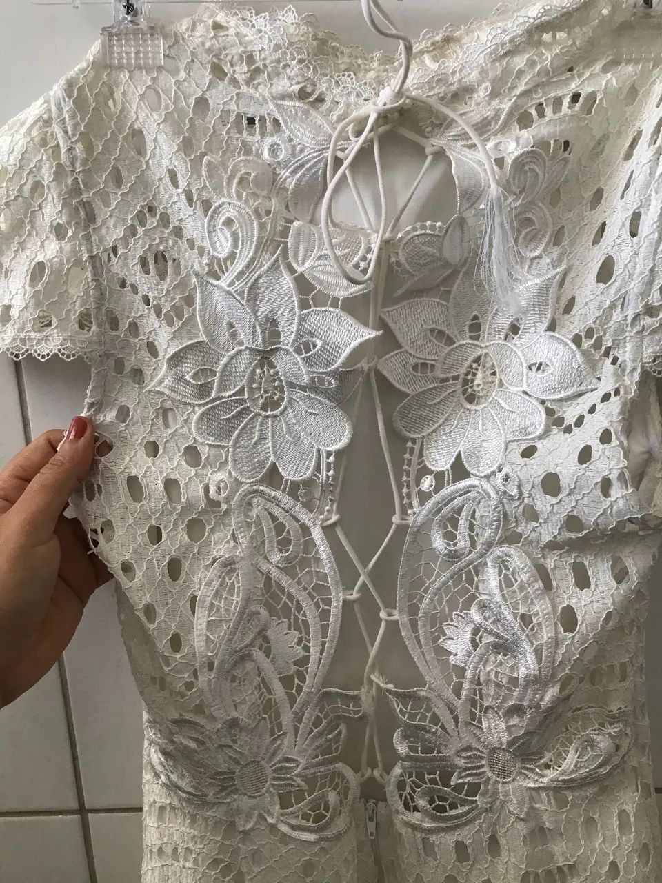 Vestido Branco (Off-White) mídi  - Foto 4