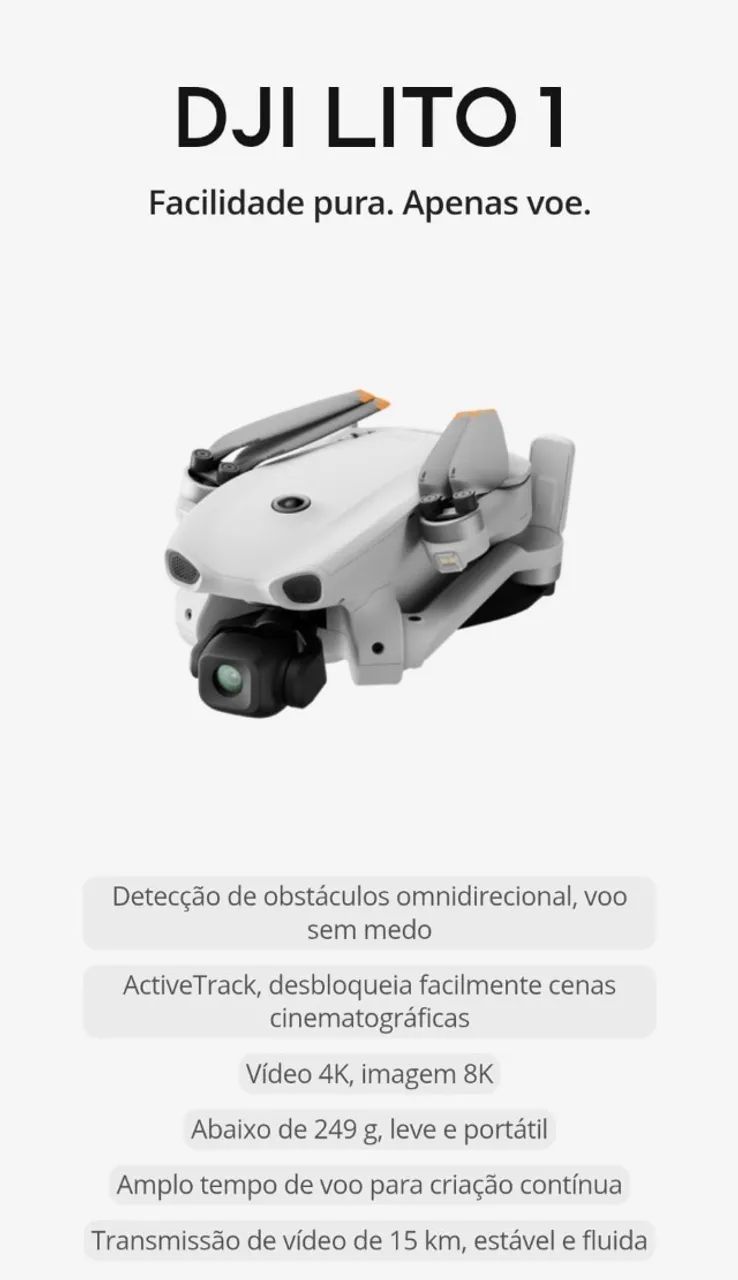Drone Dji LITO 1 8k ?Lacrado?  - Foto 4