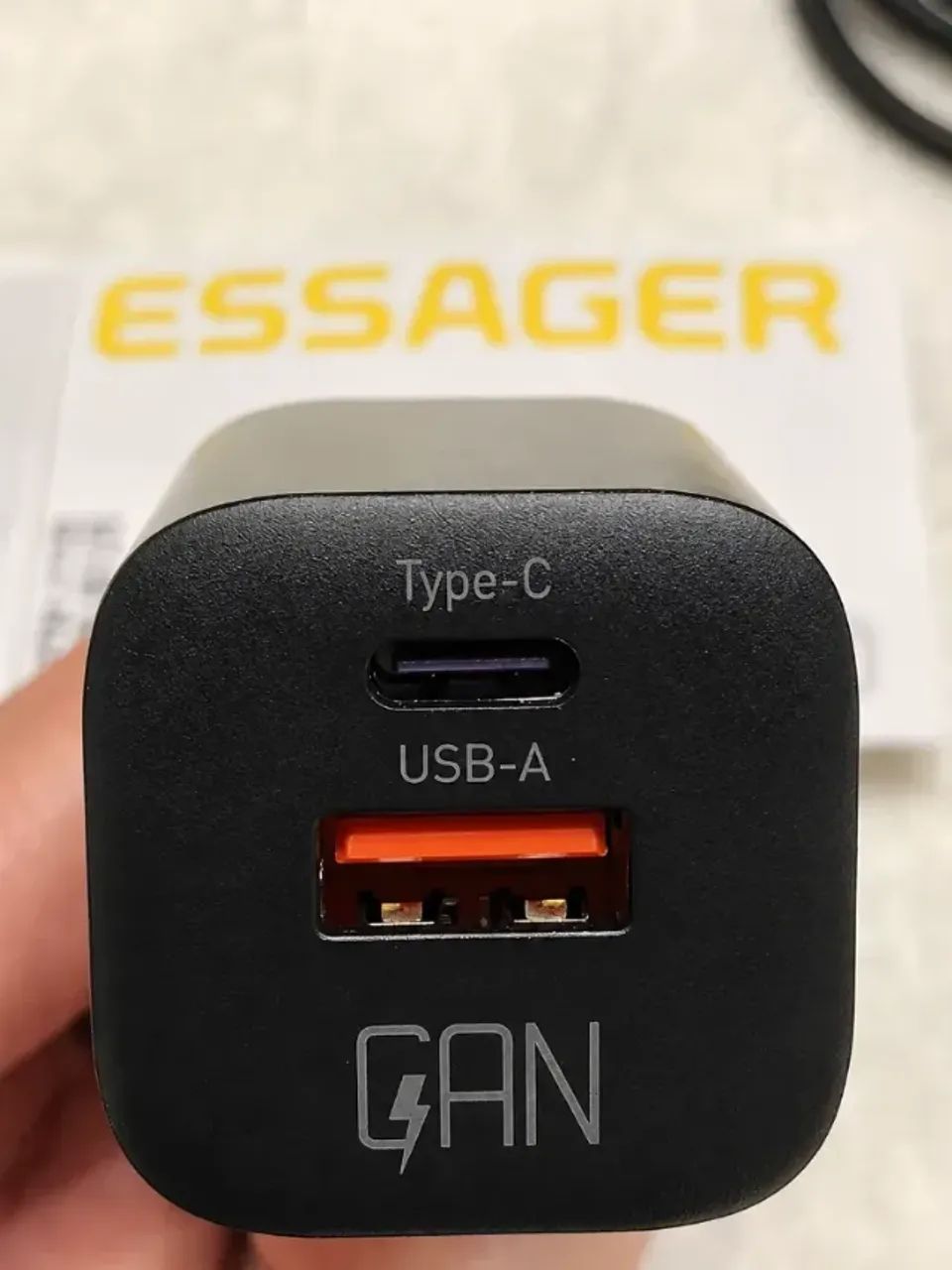 Carregador Essager GaN 20W USB-C + USB Carga Rápida - Foto 4