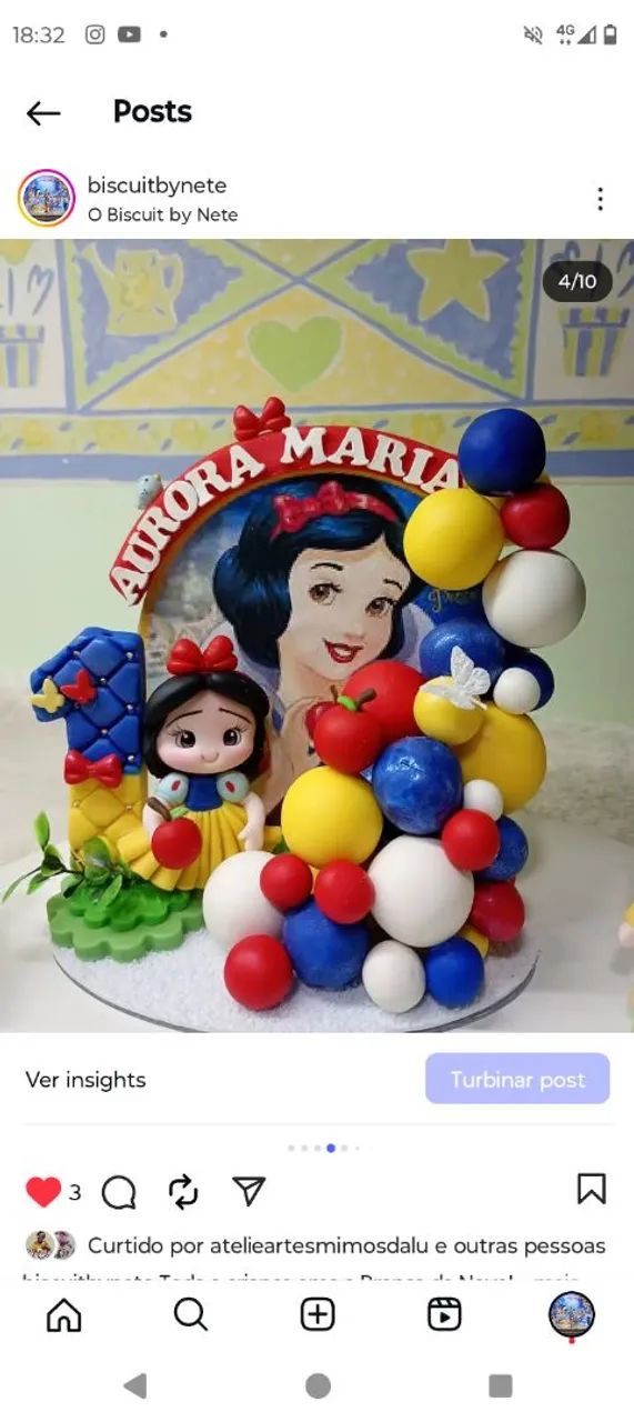 Topo de Bolo infantil em Biscuit 