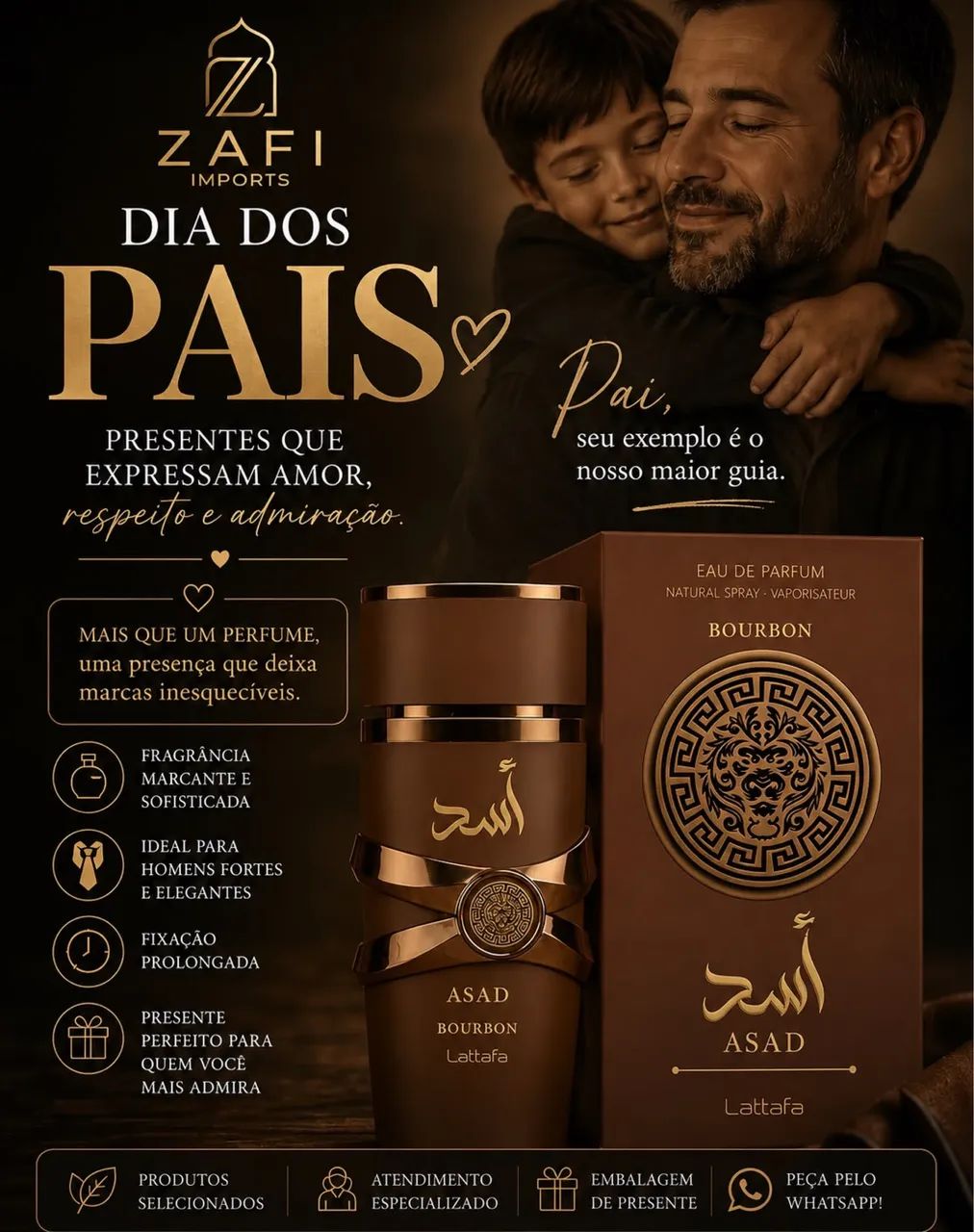 Perfume Árabe Asad Bourbon 100ml Lipx