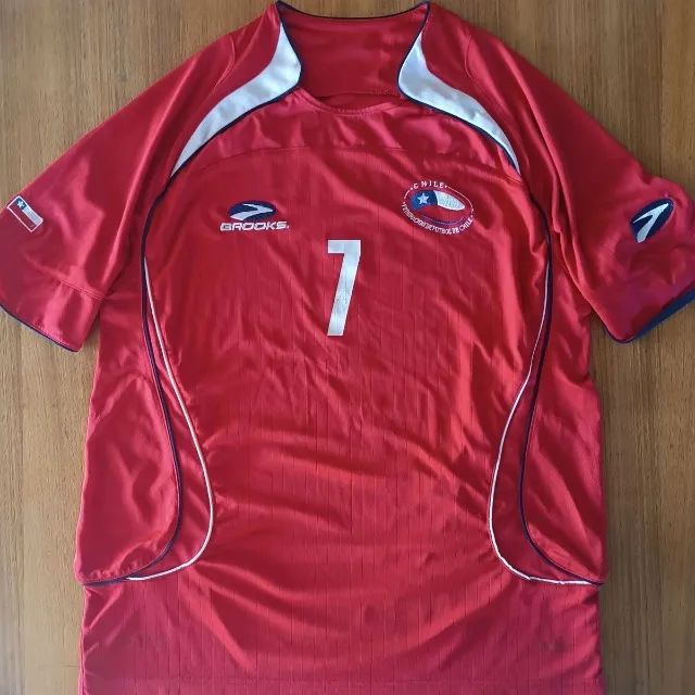 camisa original 2007 seleção chile brooks vermelha tamanho m #7