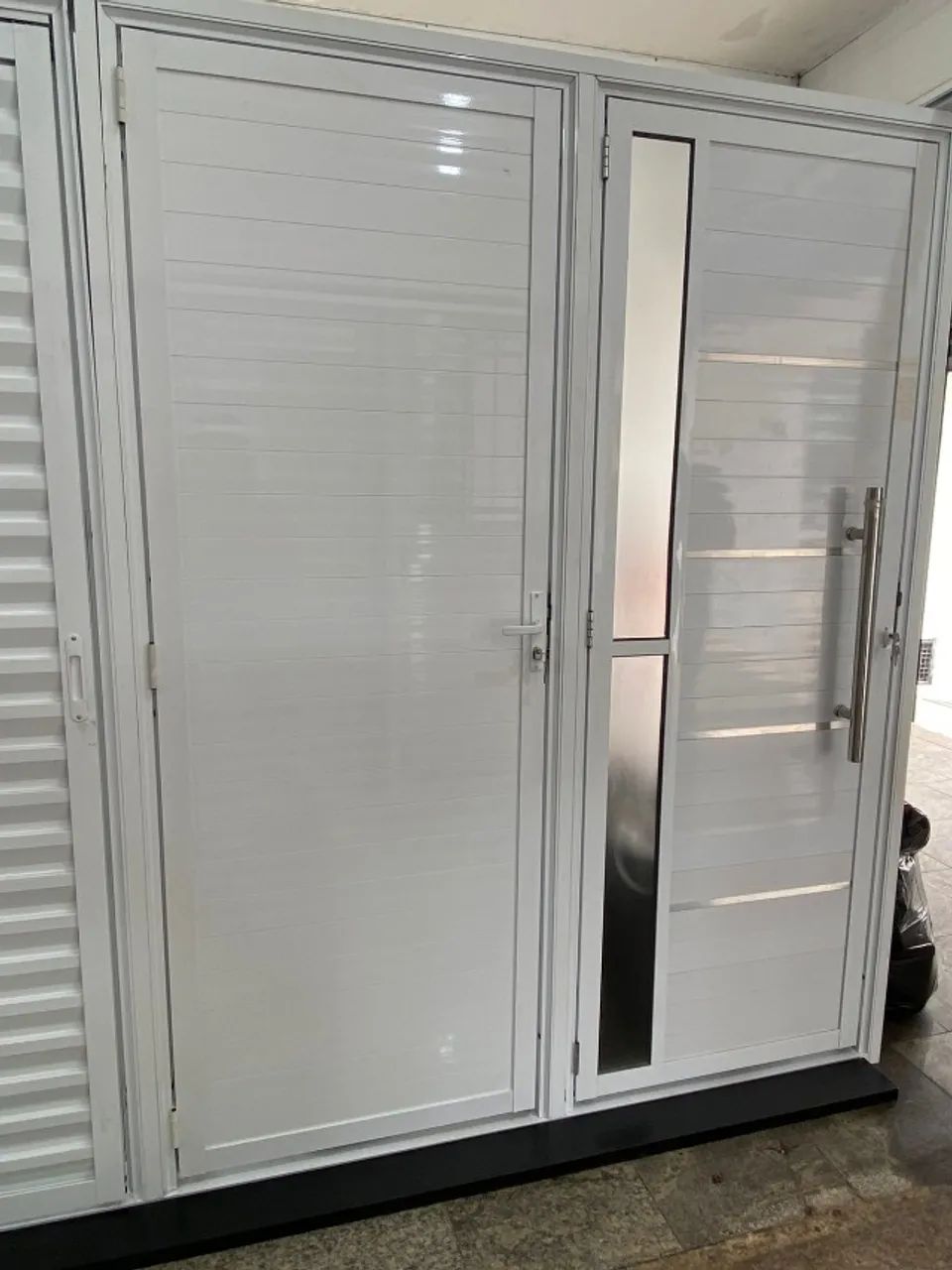 PORTAS DE ALÚMINIO BRANCO 2.10X 60CM 70CM 80CM - MAIS REFORÇADA - Foto 6
