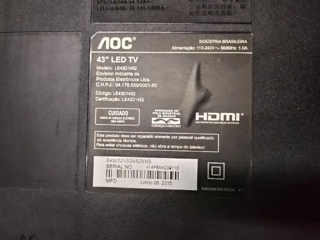 TV LED 43" AOC - RETIRADA DE PEÇAS! - Foto 4