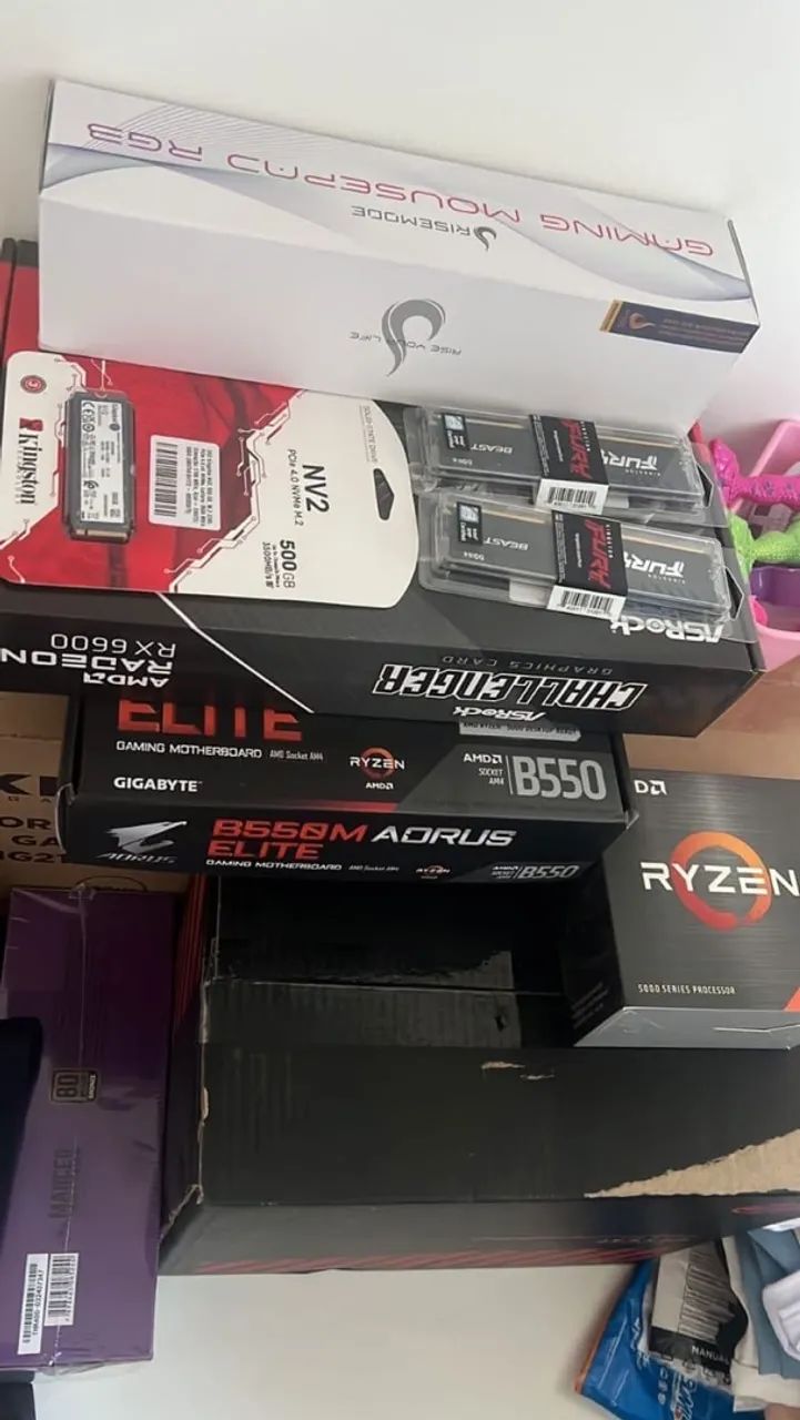 PC GAMER RYZEN 5 PLACA MÃE AORUS VÍDEO RX6600 - Foto 3