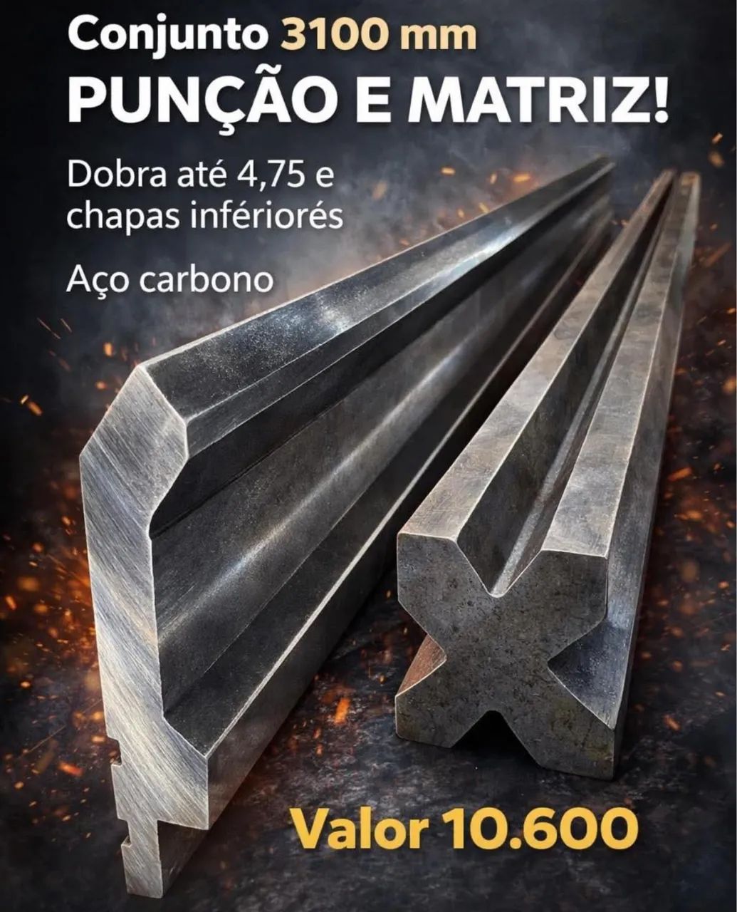 Ferramenta - punção e matriz - dobradeira e viradeiras de chapas - aço inox  - Foto 2
