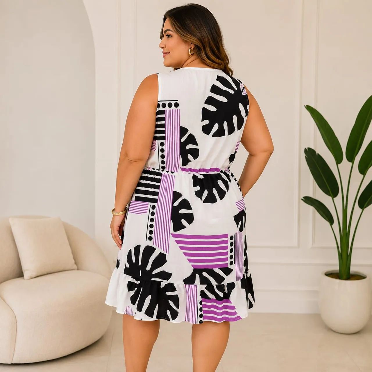 Vestido plus sizes em viscolinho  - Foto 4