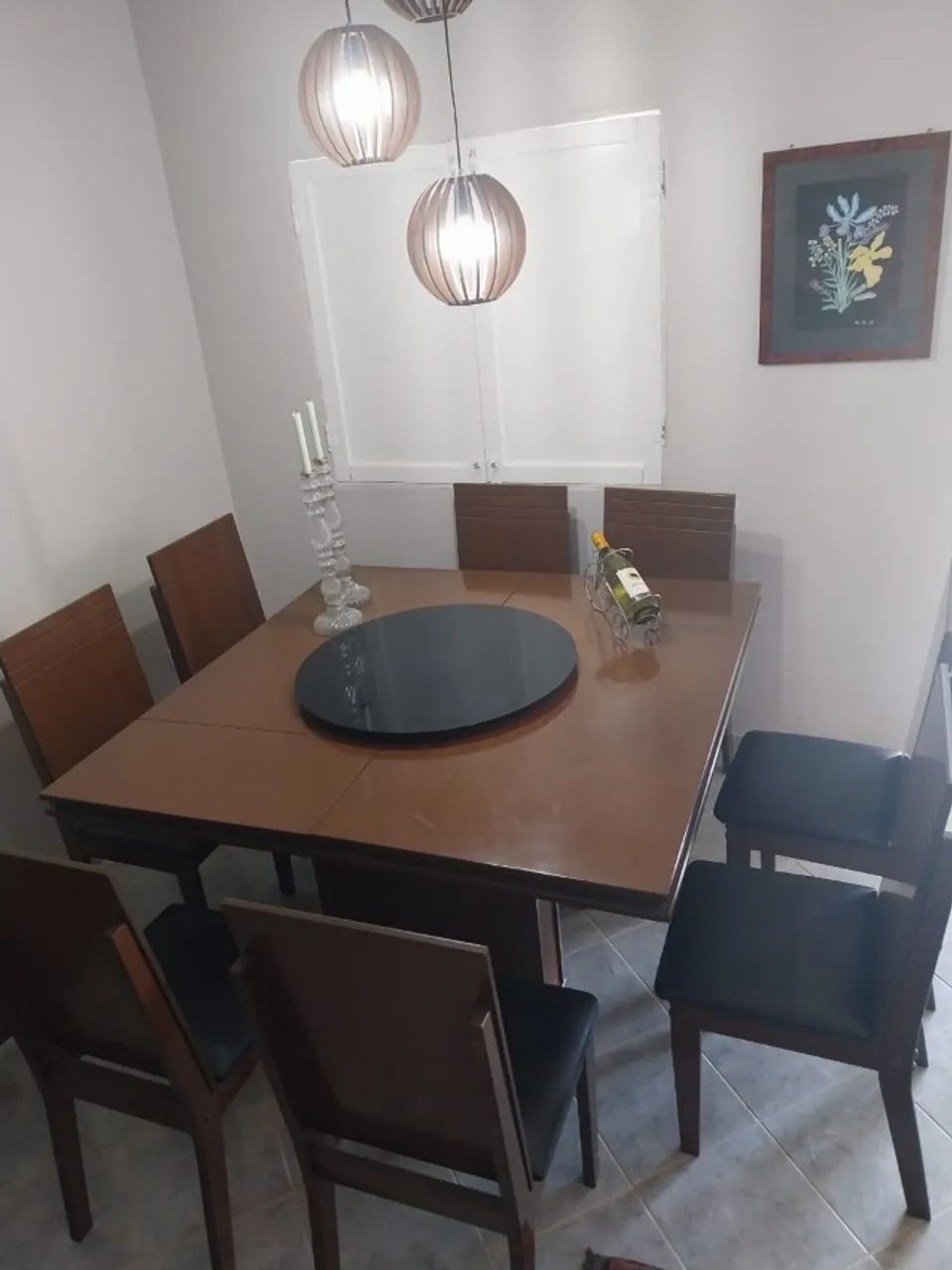 Mesa para sala jantar com 8 cadeiras elegantes - Foto 2