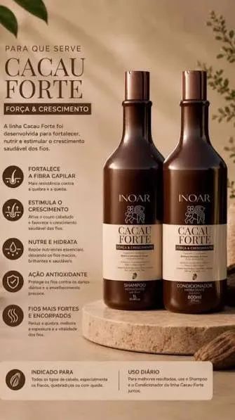 Shampoo Inoar Cacau Forte 500ML - Foto 3