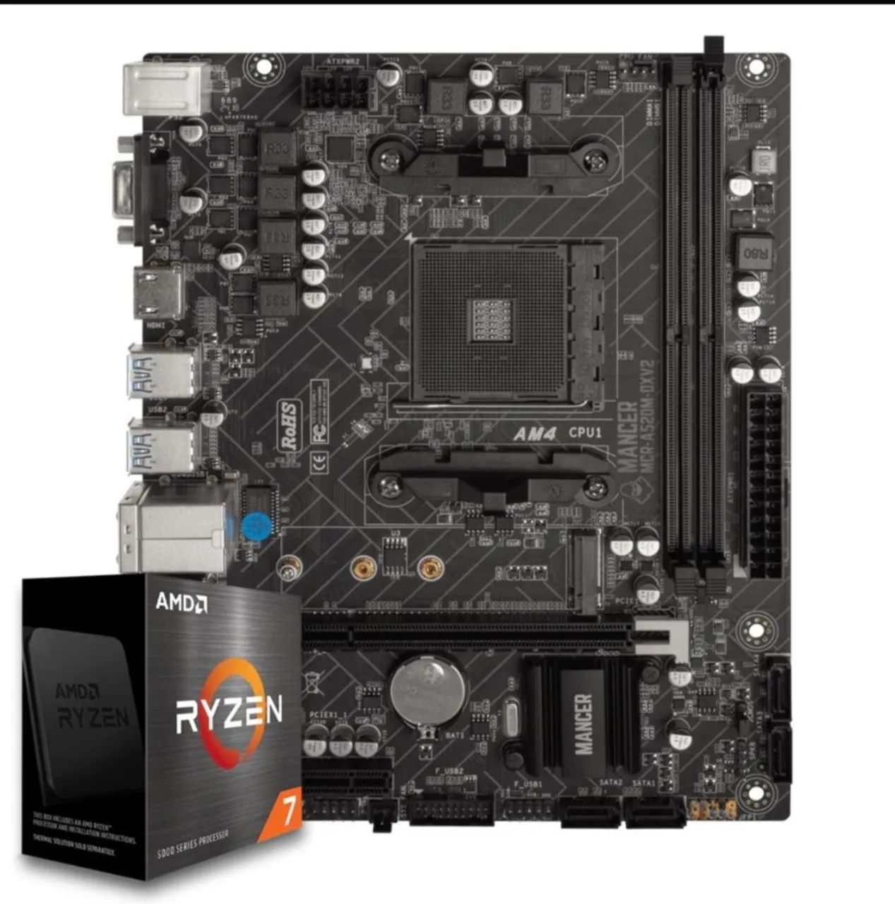 Kit upgrade Ryzen 7 5700g e placa mãe a520 mancer  - Foto 3