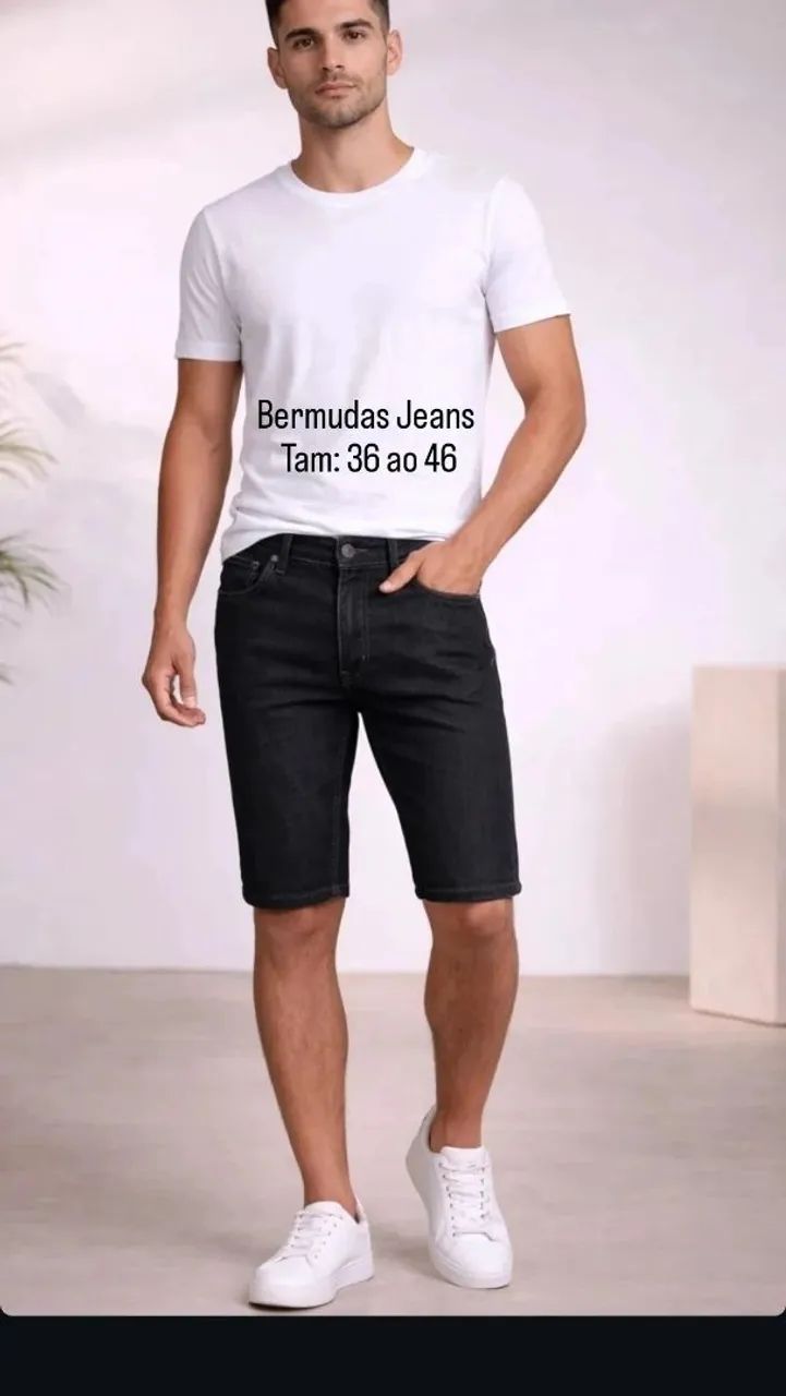Bermudas Jeans Com Laycra - Foto 2