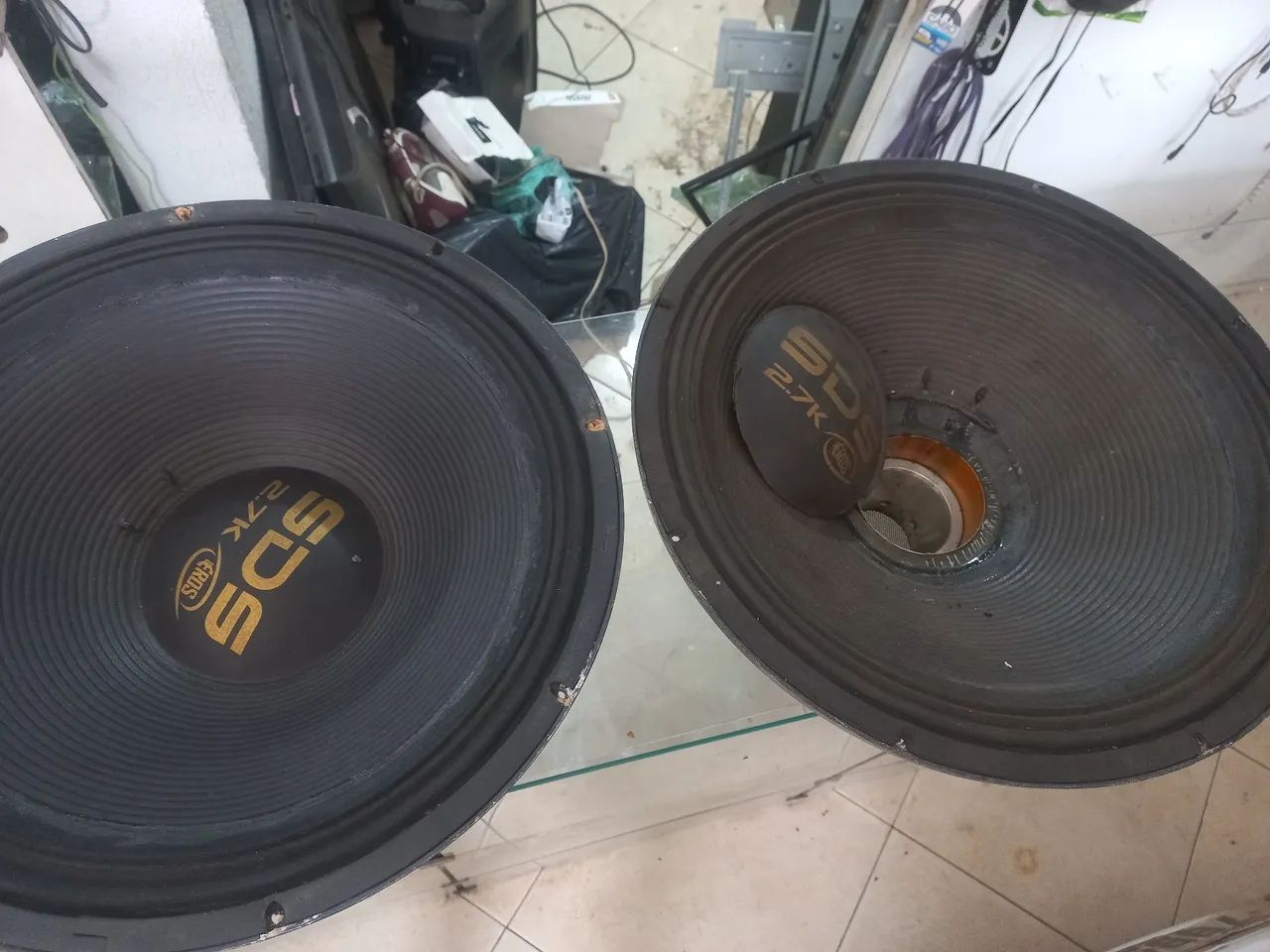 Par de alto falantes 18 polegadas eros 2k7