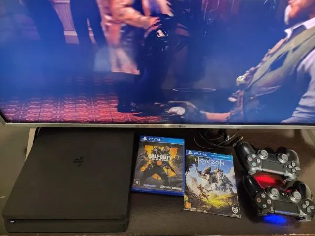 Ps4 Slim 1TB c/ 2 Controles e Jogos