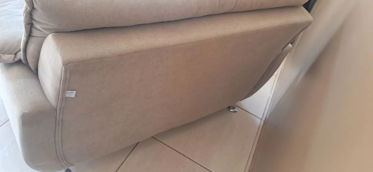 SOFÁ 2 E 3 LUGARES BEGE - Foto 5