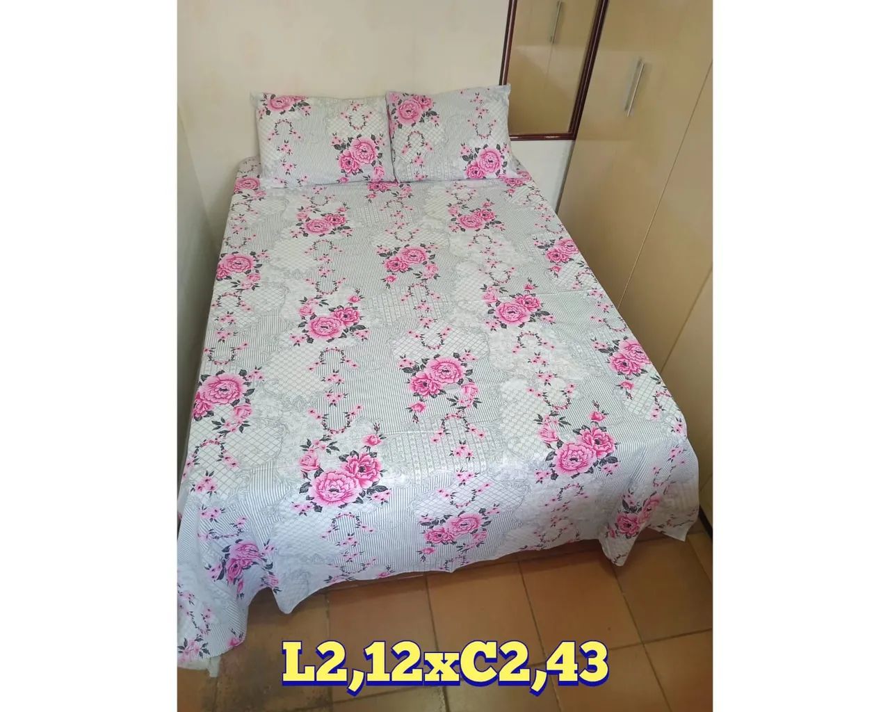Jogo de Cama  1 Lençol  de  casal com 2 fronhas 98% algodão e  2% poliéster Itaquera