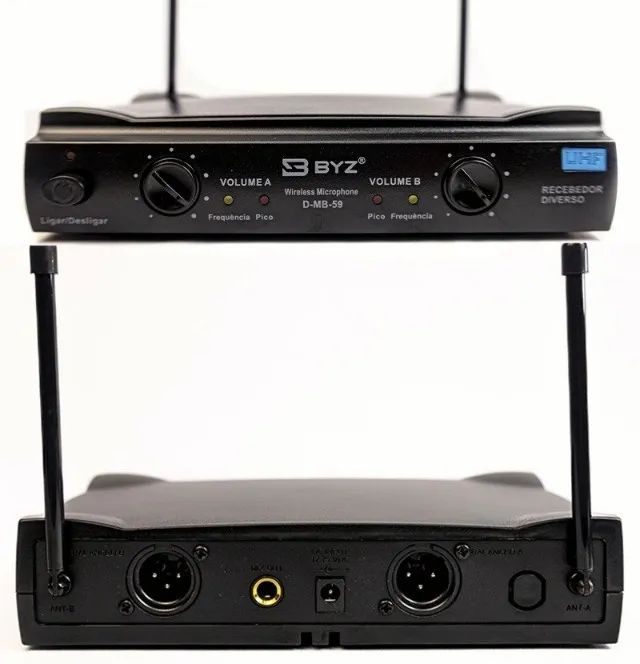 Microfone Sem Fio Duplo Bastão Uhf Profissional M-59  - Foto 4