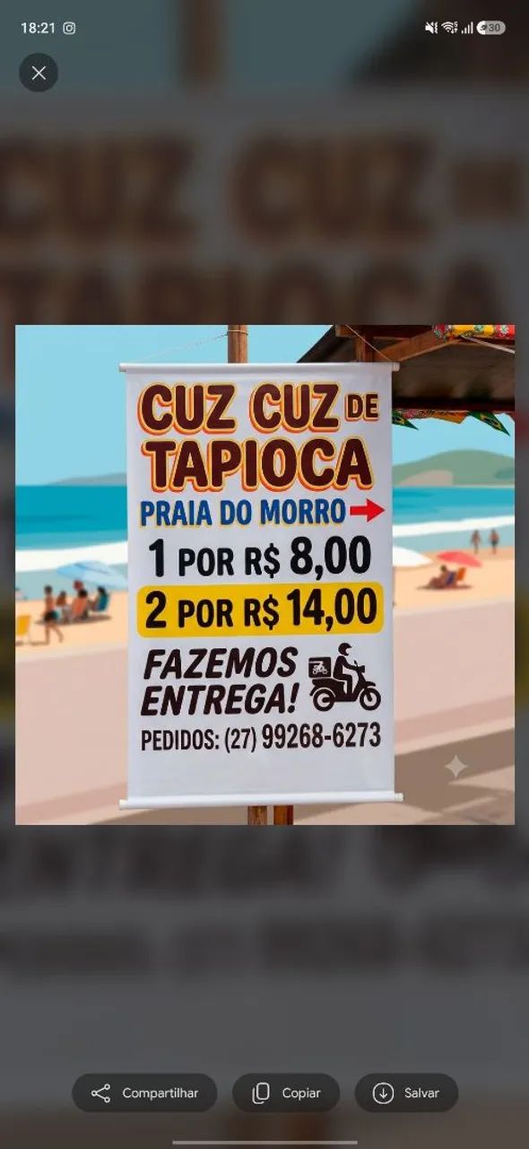 Cuz cuz de Tapioca em Praia do Morro 