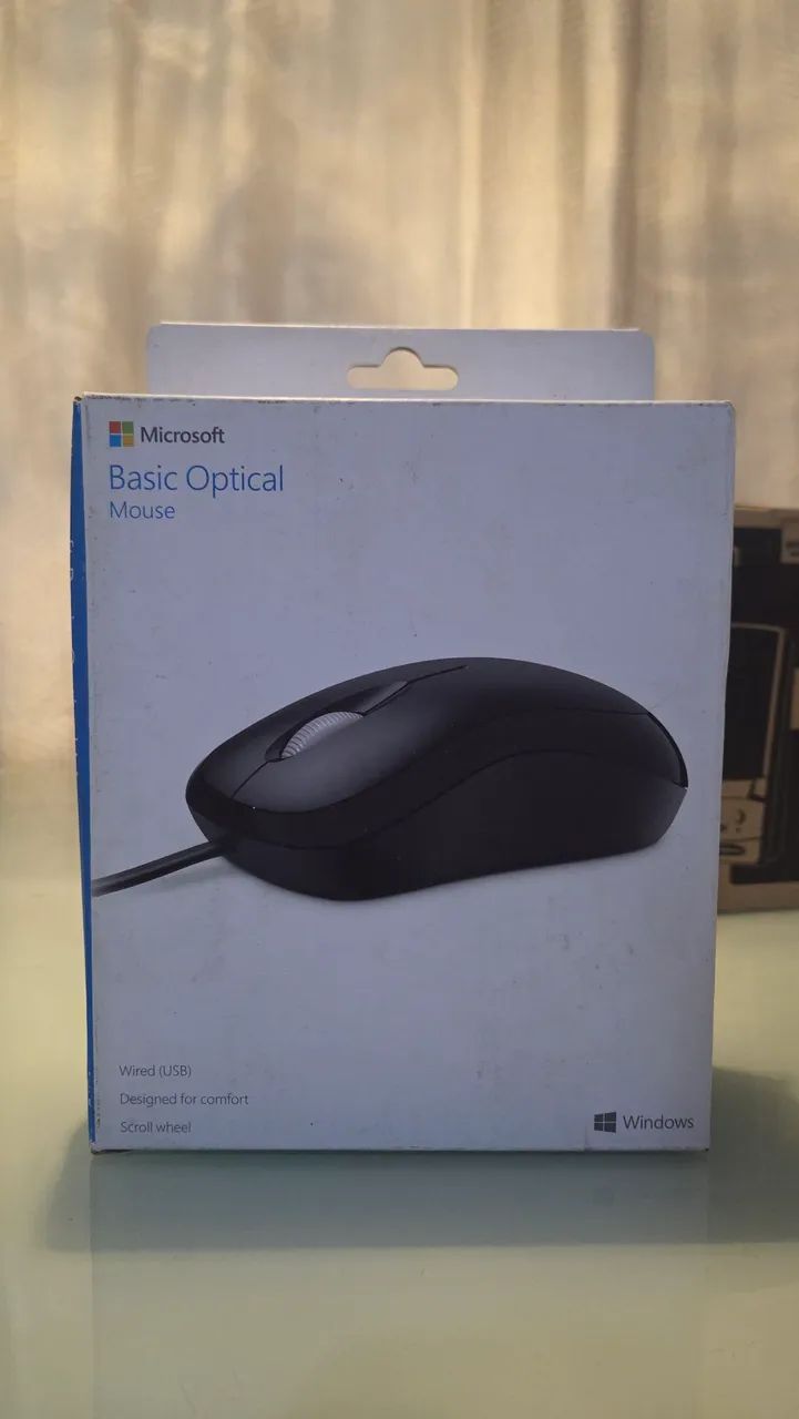 Mouse Microsoft Basic Optical com fio - Preto - Foto 3