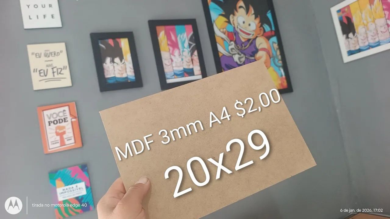 placas MDF A4 3mm cru 
