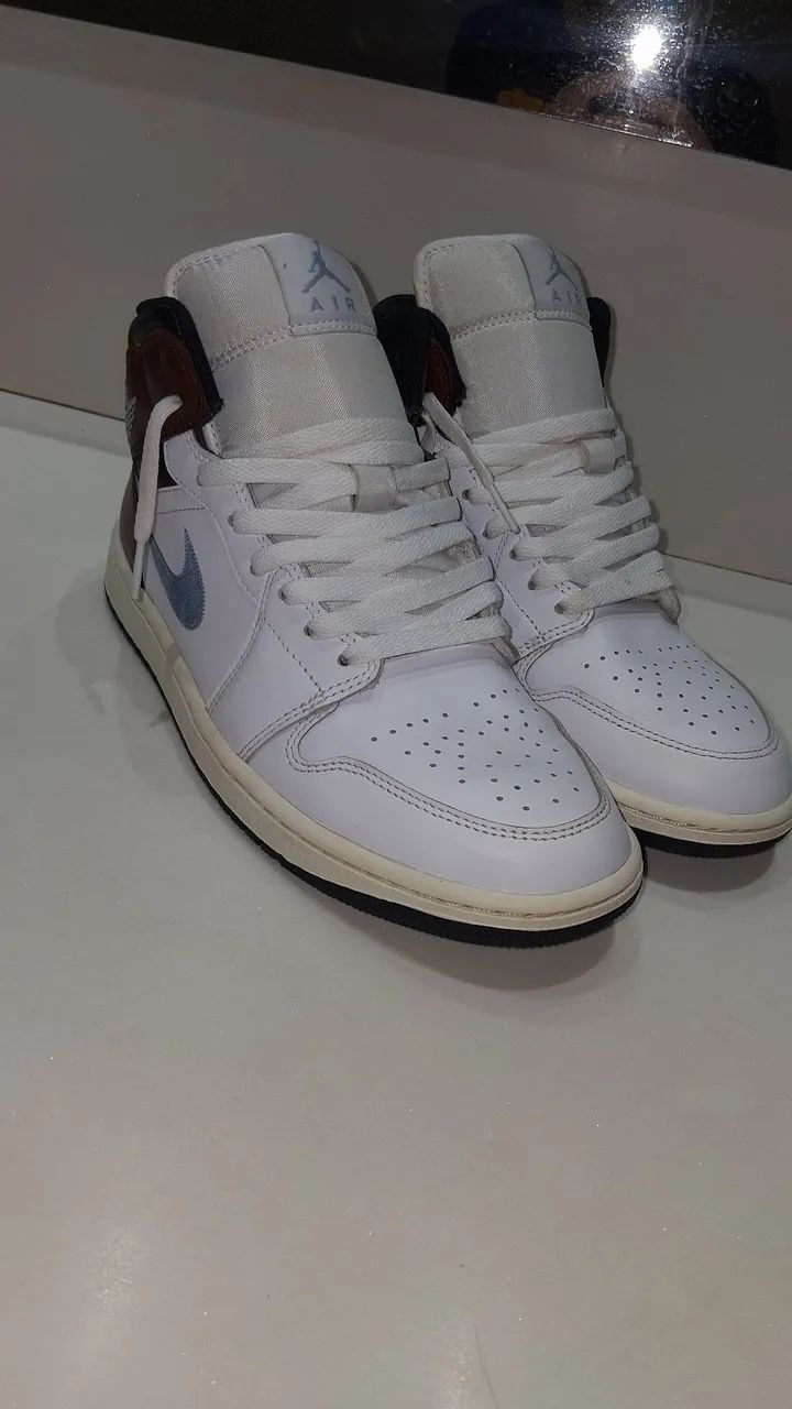 jordan 1 mid Brown Blue  - Foto 2