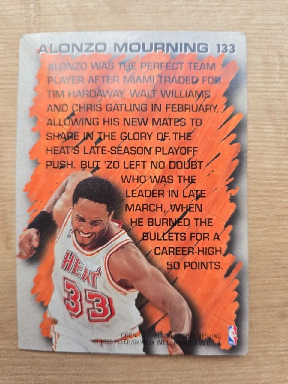 Card Fleer 1996 1997 Basquete Alonzo Mourning - Foto 2