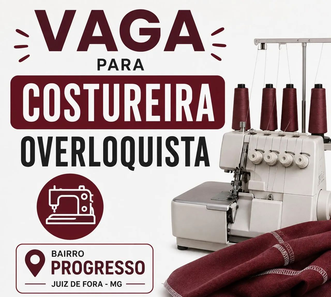Vaga para costureira 