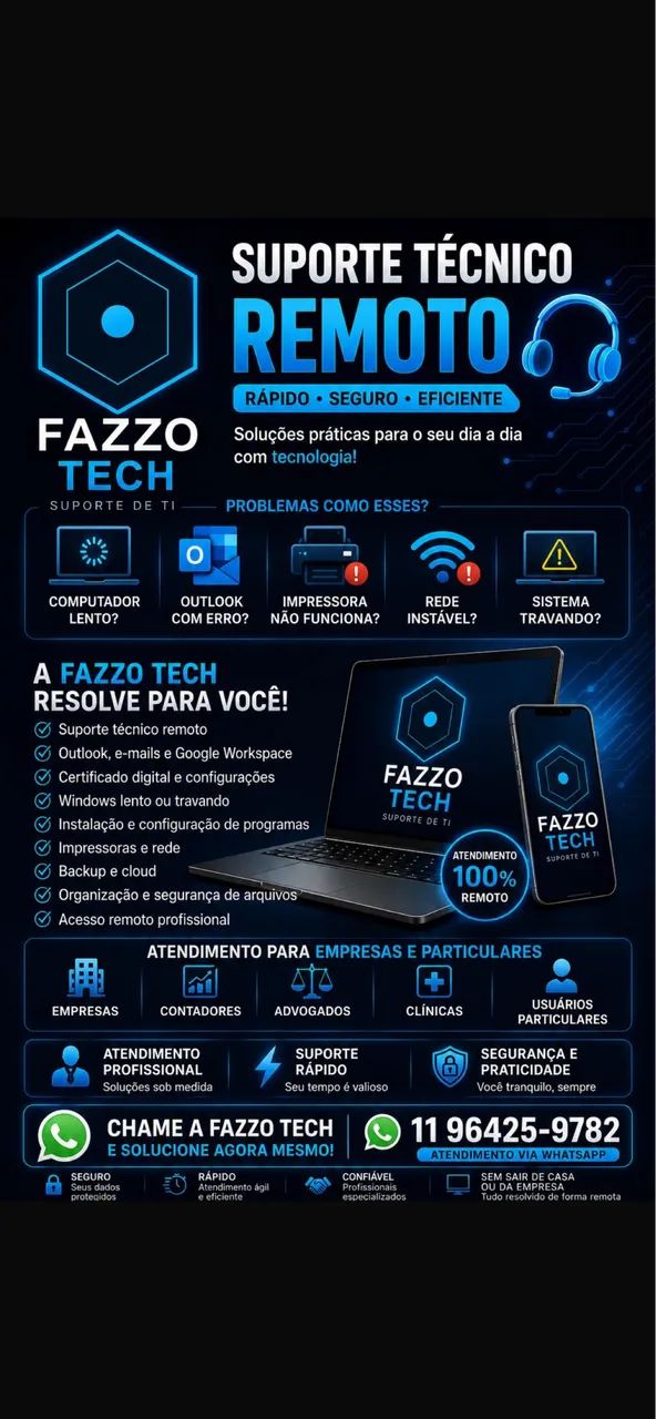? COMPUTADOR LENTO? OUTLOOK COM ERRO? IMPRESSORA NÃO FUNCIONA?