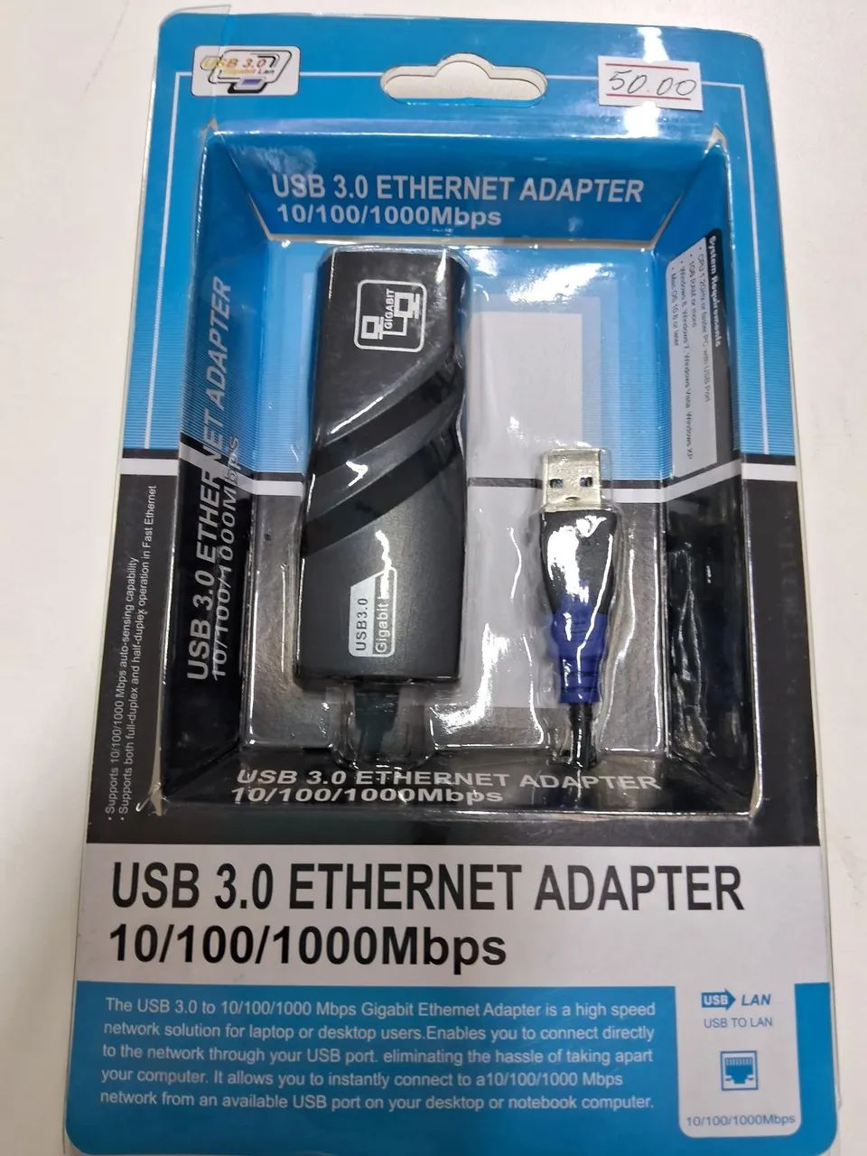 Adaptador USB 3.0 Ethernet Adapter 10/100/1000 Mbps