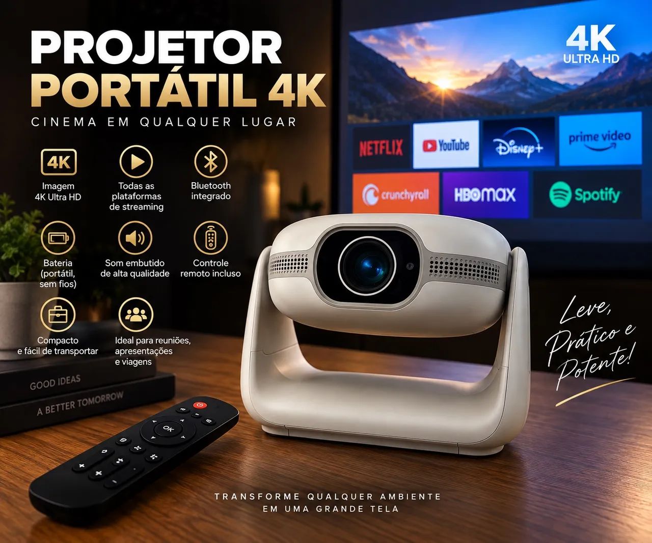 Projetor Portátil 4K - Foto 3