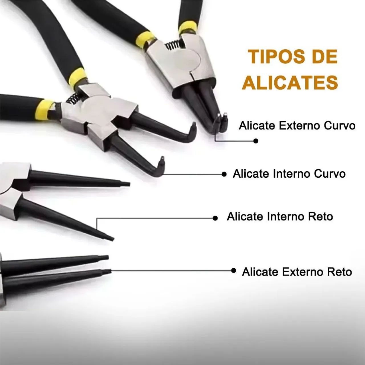 Alicate Extrator Anéis Kit 4 Reto Corneta E Alicates Curvo - Foto 5