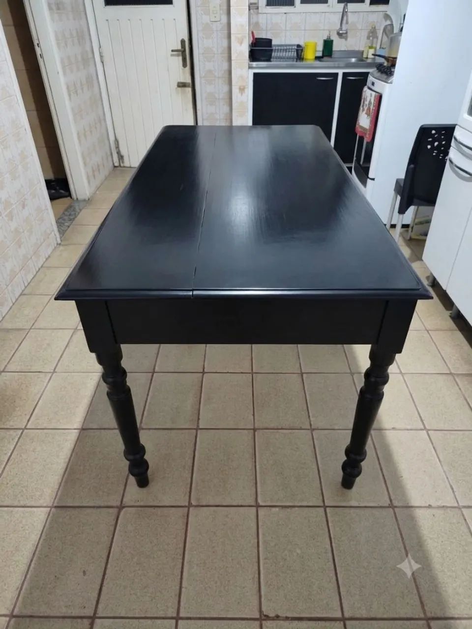 Mesa quadrada de madeira maciça - Foto 3