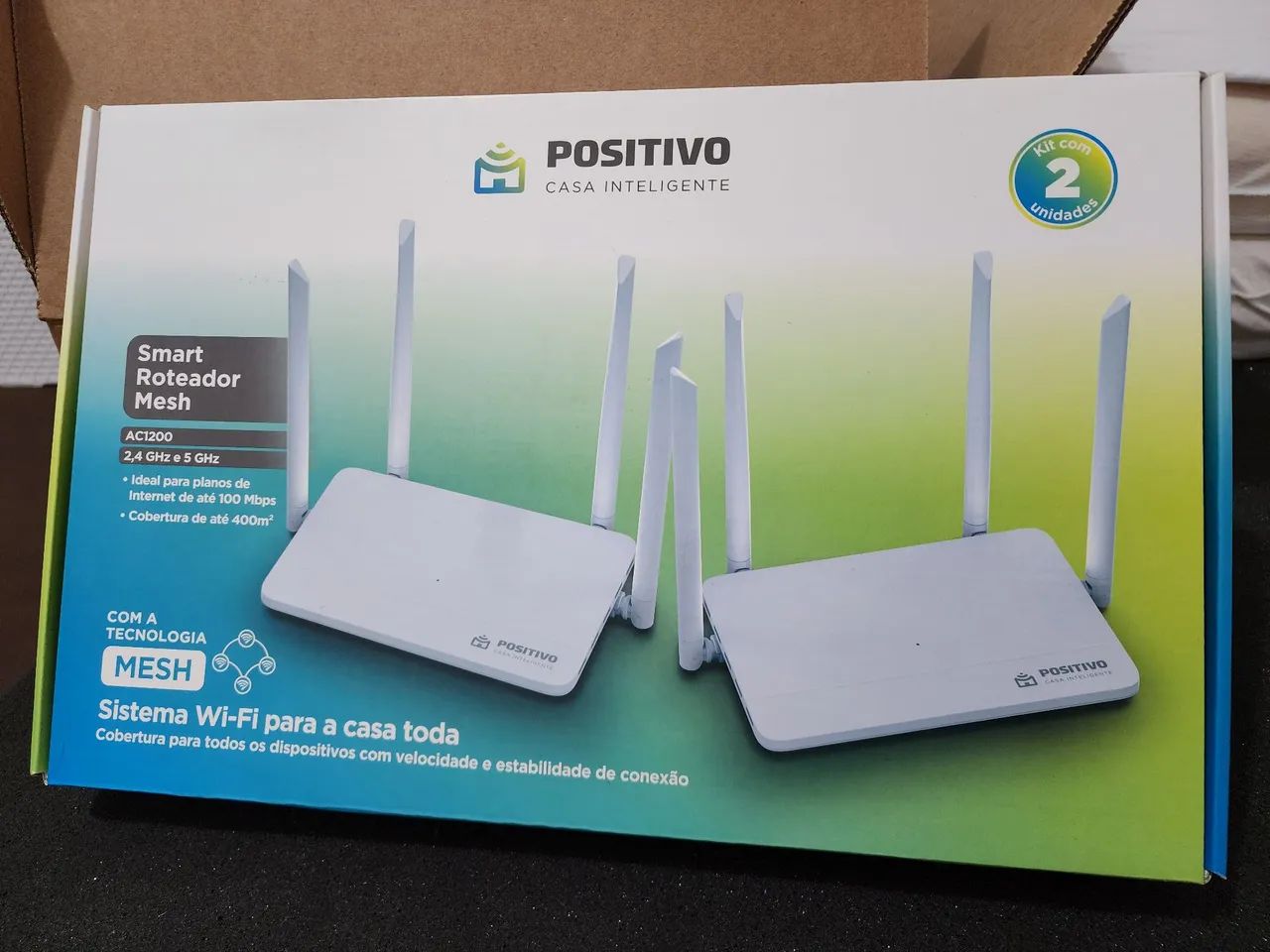 Kit com 2 unidades Roteador Mesh Smart Positivo - Lacrado